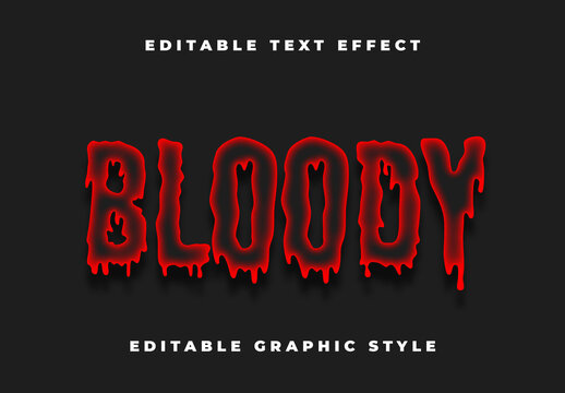 Red And Black Dripping Bloody Horror Text Effect
