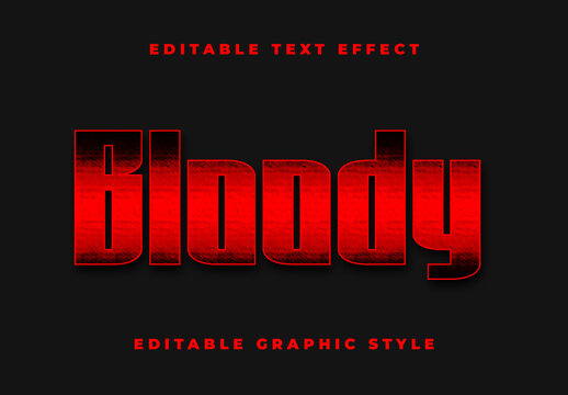 Red And Black Rough Bold Bloody Horror Text Effect