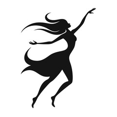 silhouette of a woman dancing gracefully with flow