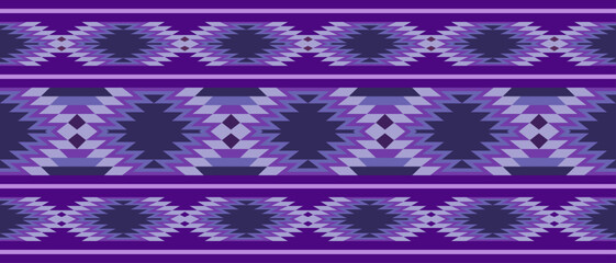 Purple Southwestern stripe seamless repeat pattern - Vector Illustration