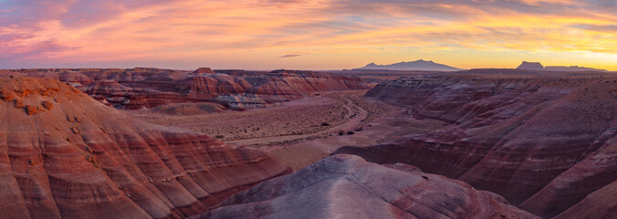 Beautiful Sunset in the desert Bentonite Hills of the southern San Rafael Swell near Hanksville...