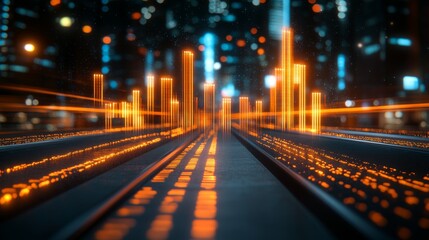 Obraz premium Digital Graphs Portrayed in a Futuristic Ambiance