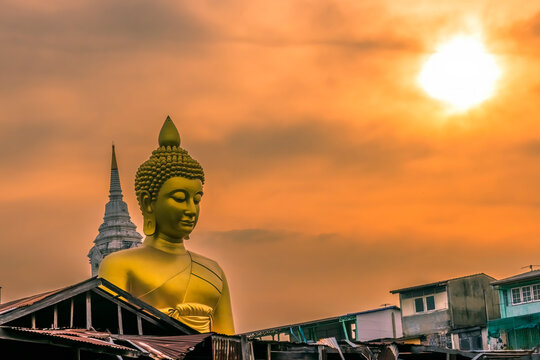 Large Buddha, Wat Paknam, Bangkok, Thailand.