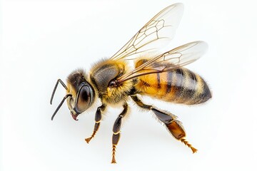 Bee is standing on a white background