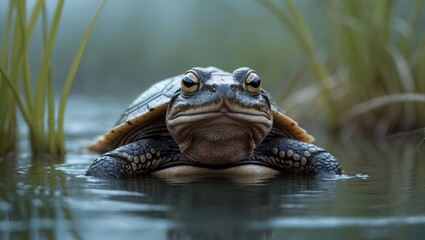 Fototapeta premium On Earth, the largest living frog is the goliath frog