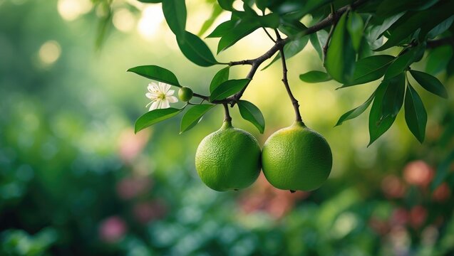 Grapefruit still retains its freshness on the tree