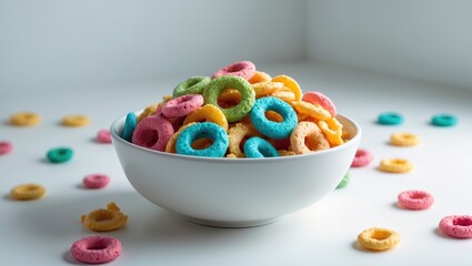 Bowl of crunchy corn flake rings