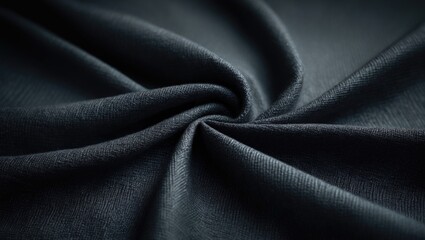 Fototapeta premium Natural textile pattern in black fabric texture for background.