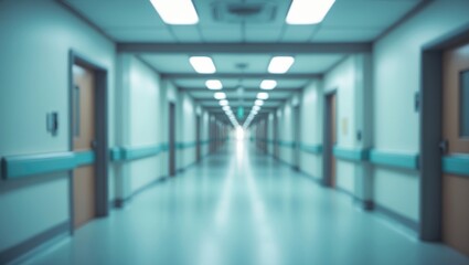 Vivid, unfocused corridor backdrop with text space available