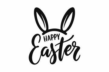 Joyful Easter An artistic celebration, blending joyful lettering and whimsical bunny ears to craft a cheerful greeting for the springtime festivities.