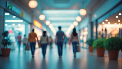 Shop background with a blur effect, Store adorned with bokeh lights