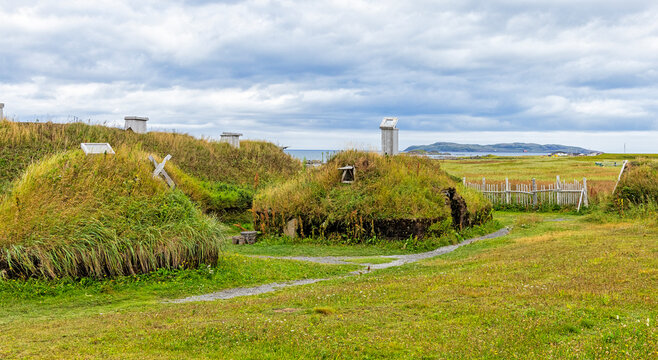 Canada, Newfoundland and Labrador. L' Anse aux Meadows National Historic Site, Viking Village.