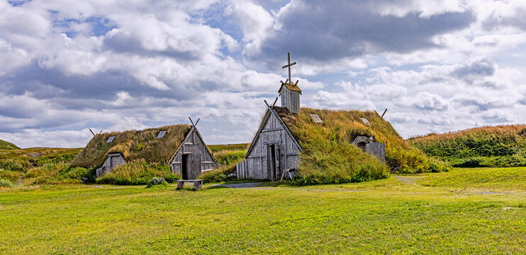 Canada, Newfoundland and Labrador. L' Anse aux Meadows Historic Site, Norstead Viking Village
