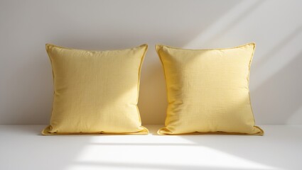 Two pastel-colored cushions set against a white background