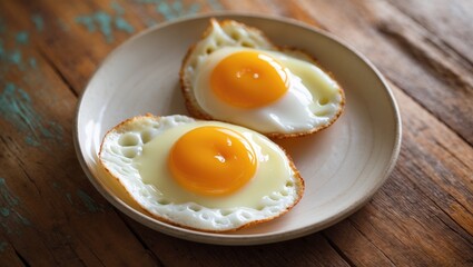 Two fried eggs for a nutritious morning meal