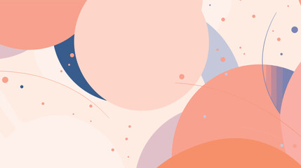 Abstract geometric circles in soft pastel colors with minimal design aesthetic flat vector illustration