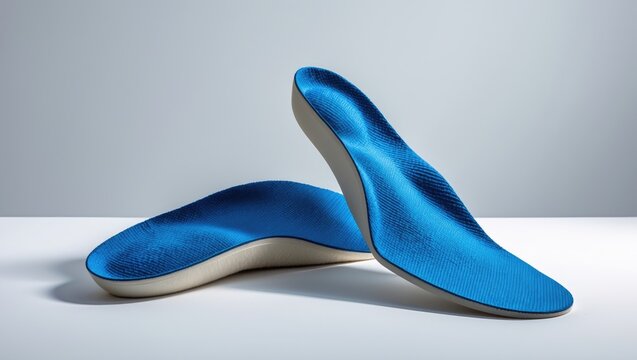Orthopedic insole displayed on white. Caring for feet and preventing foot conditions. Recommendations for comfortable footwear.