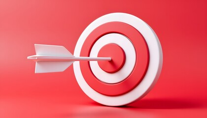 Red Target With White Arrow Aiming for Center Focus Point
