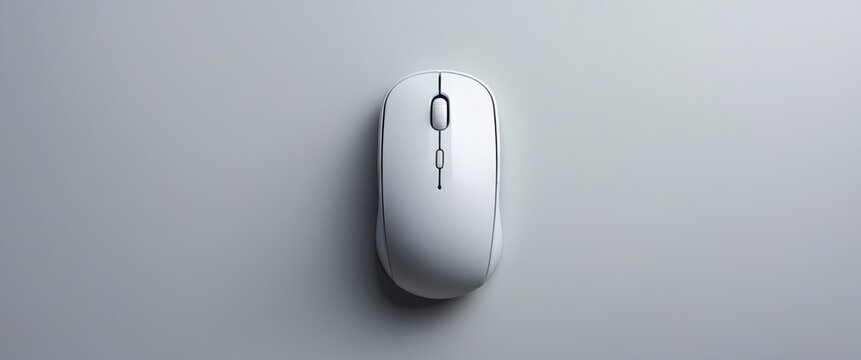Aerial perspective of a wireless mouse on a white backdrop