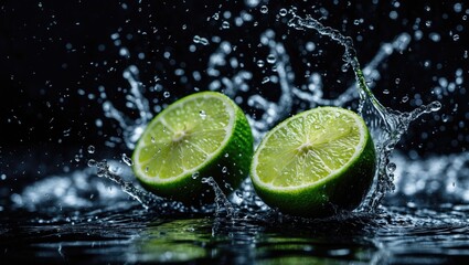 Water and lime splash