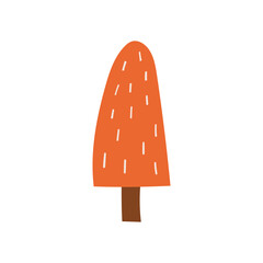 Naive simple tree. Autumn tree abstract vector illustration