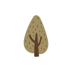 Naive simple tree. Autumn tree abstract vector illustration