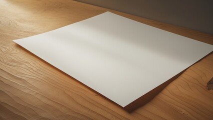 Paper placed on a wooden table