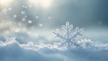 Winter backdrop. Flurries on the snow