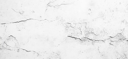 Obraz premium White Painted Wall Texture with Black Cracks Aged Cement Plaster Surface Grunge