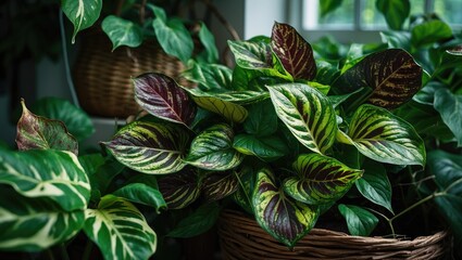 Obraz premium White patches on foliage. Withered leaf edges