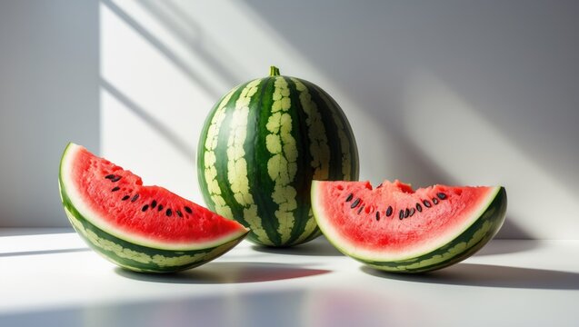 Watermelon is a sweet fruit often enjoyed fresh in salads.