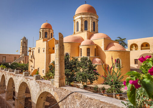 Greece, Crete, Akrotiri. Agia Triada (Holy Trinity) Monastery.