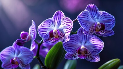 Naklejka premium Vanda coerulea, also referred to as blue orchid, is an orchid species.