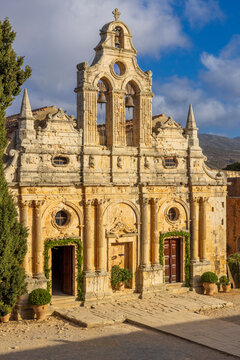 Greece, Crete, Rethymno. 16th century Eastern Orthodox Monastery. The Holy Monastery of Arkadi