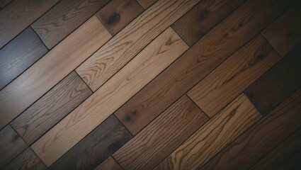Diagonal oak flooring - superb for illustrating natural color diversity and snug fitting