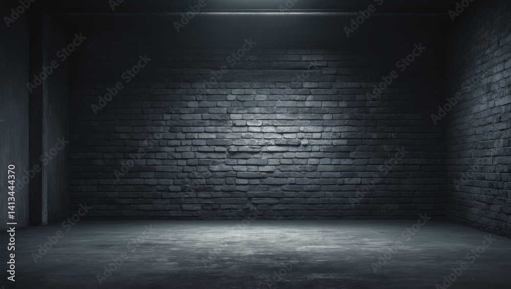 Poster gloomy area showcasing an empty floor and wall setting.