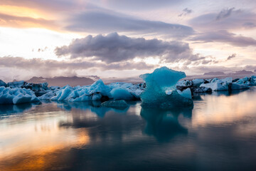 Jokulsarlon, Iceland. Iceberg's in Skaftafell National Park, Iceland.