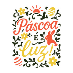 Obraz premium Frase de Páscoa com letras decorativas feitas à mão