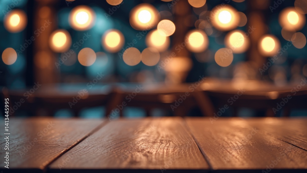 Fototapete showcase your product on an empty table with a bokeh backdrop. high-quality photo