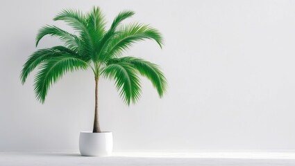 Fototapeta premium sago palm tree on a white backdrop