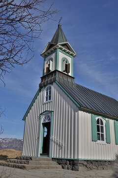 Iceland, Thingvellir National Park. Althing, open air parliament met here from 930 AD until 1798.