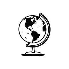 globe on white background
