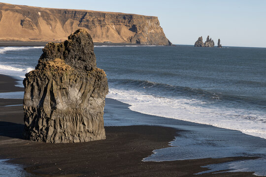 Iceland, Vik. Reynisfjara black sand beach