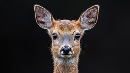 Close up deer portrait wildlife photography nature image minimalist style