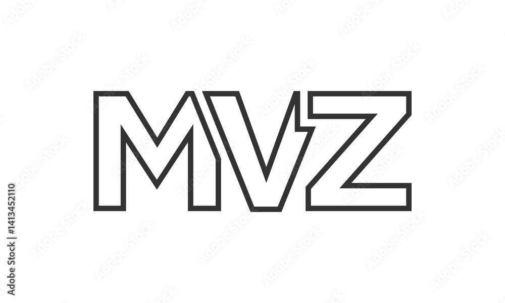 Fototapete mvz logo design template with strong and modern bold text. initial based vector logotype featuring s