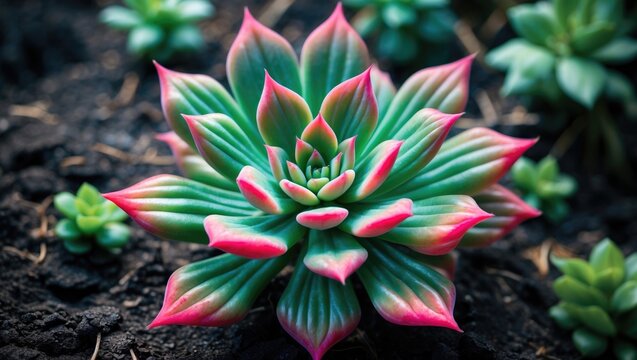 Neoregelia hybrid, Pink star, Succulent plant