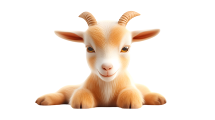 Adorable Baby Goat with Curly Horns Perfect for Animal Lovers and Nature Themes