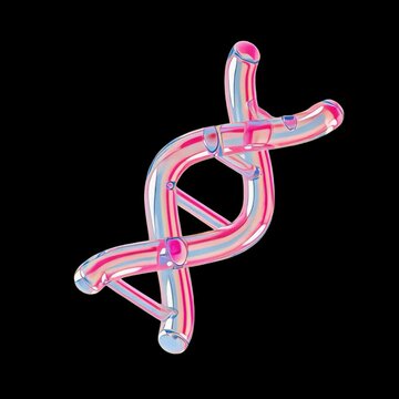 Colorful abstract DNA animation isolated asset, transparent 4K video, alpha channel, ProRes 4444