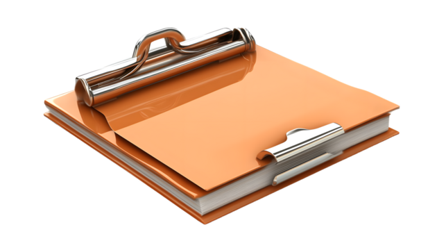 Orange Clipboard with Blank Paper Ideal for Office School and Business Use