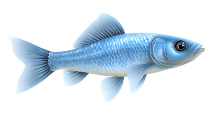 Obraz premium A vibrant blue fish with detailed scales and fins perfect for aquatic themes and nature design